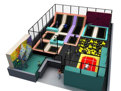 atractivo parque interior divertido de trampolines para niños y adultos